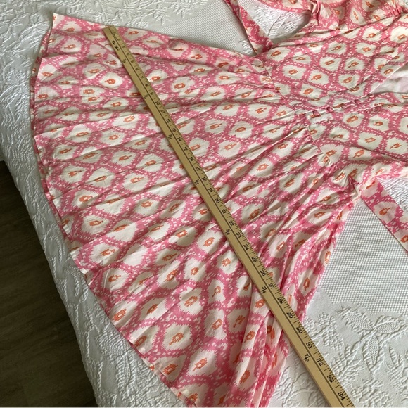 Marea Collette shortie dress pink white resort 100% cotton India size S - Picture 8 of 13